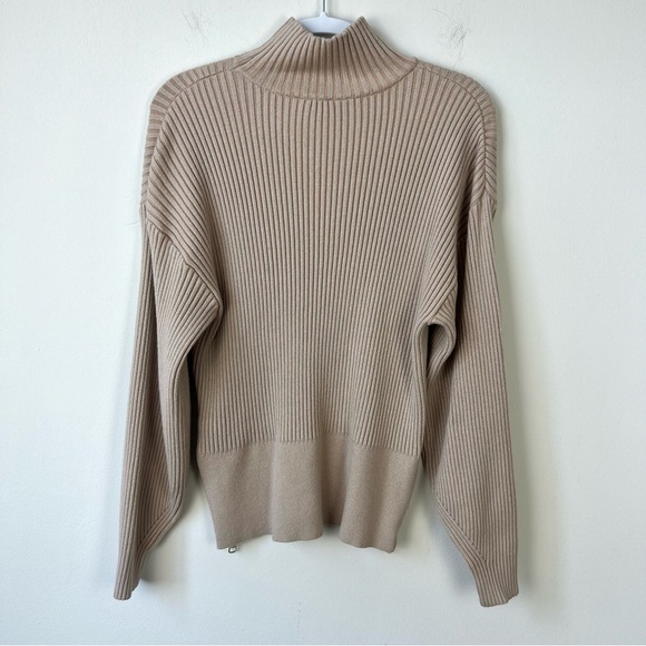 Varley Mayfair Mock Neck Sweater Cement Tan - Picture 8 of 11
